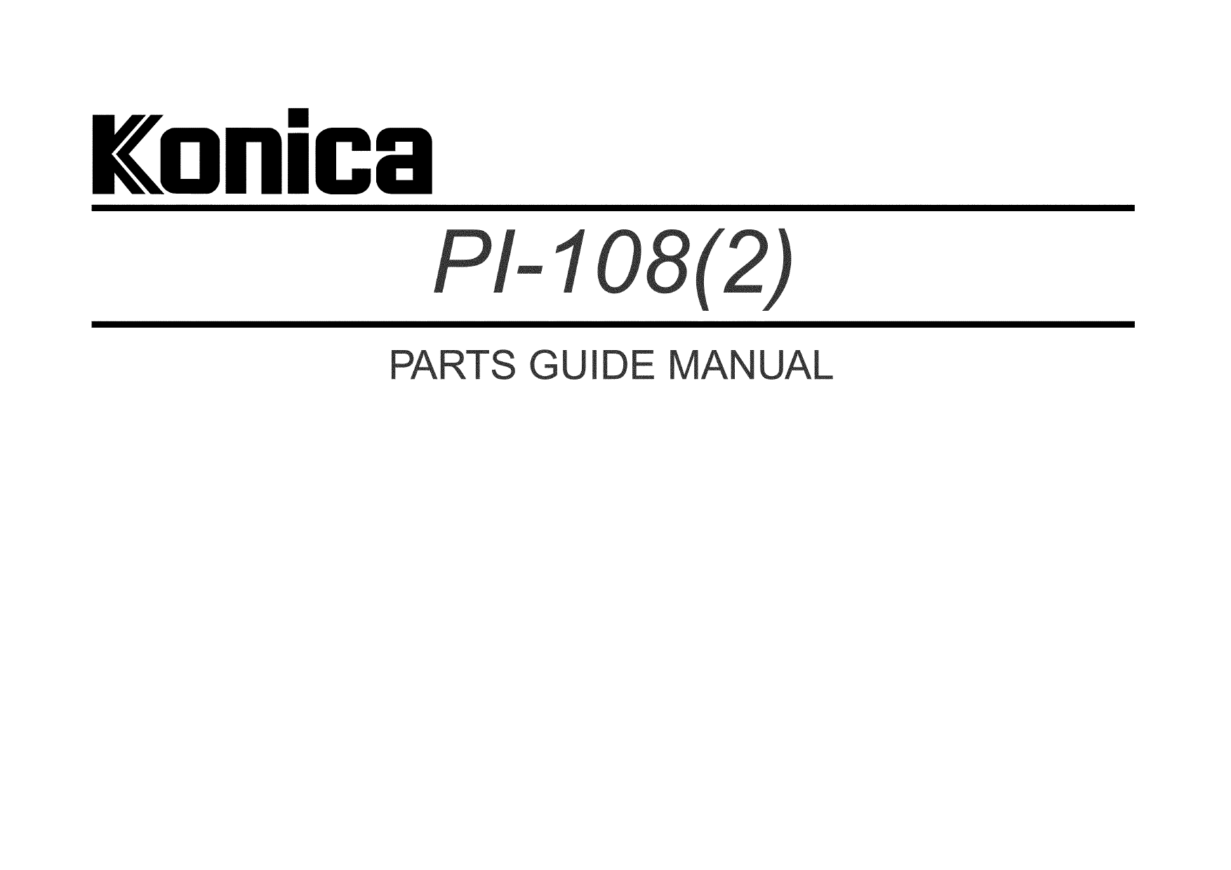 Konica-Minolta Options PI-108 Parts Manual-1